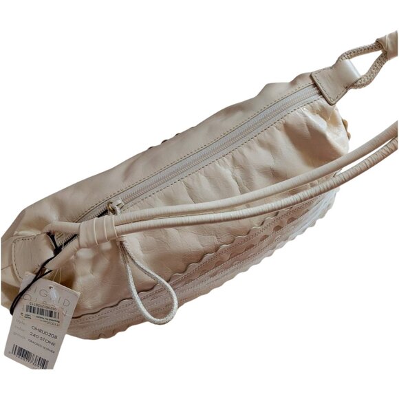 NWT Sigrid Olsen Shoulder Bag Wavy Leather Off White / Stone / Cream - Picture 3 of 9